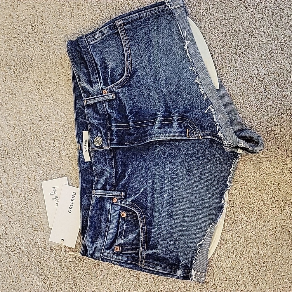 NWT GRLFRND Jessie Denim shorts size 27 color: honeydew